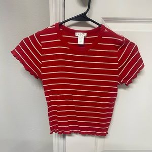 Red striped top
